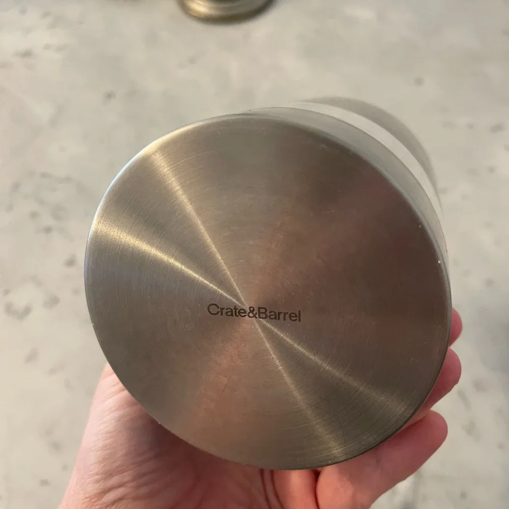 Crate and Barrel Stainless Steel Canister
